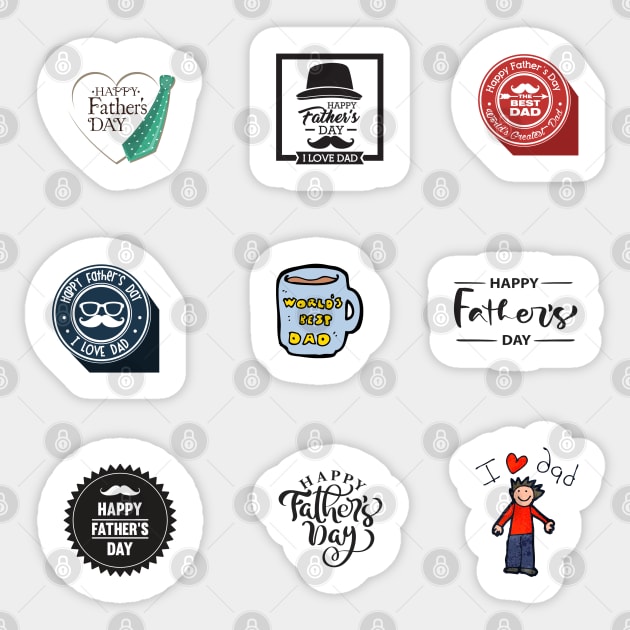 9 set of fathers day sticker packs Sticker by empathyhomey